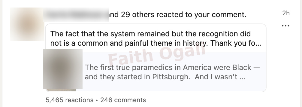 A LinkedIn notification showed that someone and 29 others reacted to a comment.